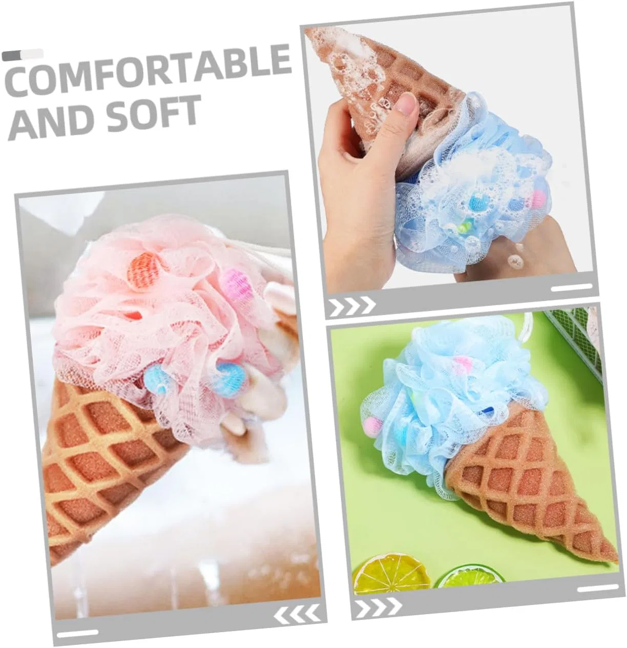 Детская мочалка-спонж Ice Cream, AUTSUPPL, 2 шт, 21x11x11 см — фото 2