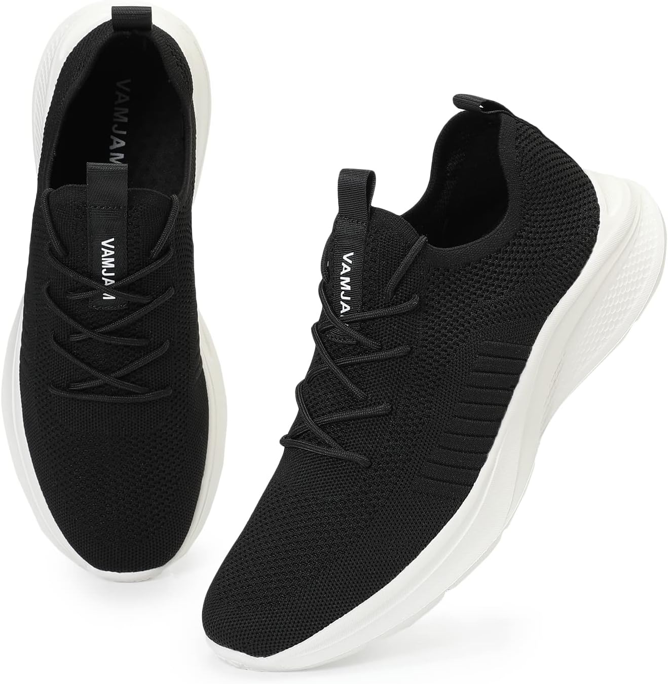 

Мужские кроссовки VAMJAM для бега - модные кеды, легкие и дышащие, с верхом из вязаной сетки, шнуровкой, для ходьбы, тренировок и повседневного спорта