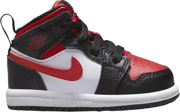 

Кроссовки Air Jordan 1 Mid TD Black Fire Red, черный