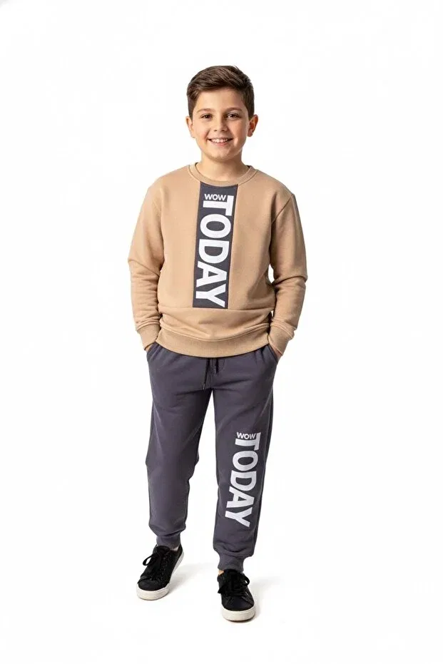 Детский спортивный костюм для мальчиков с принтом Mnk Baby&Kids, Brown