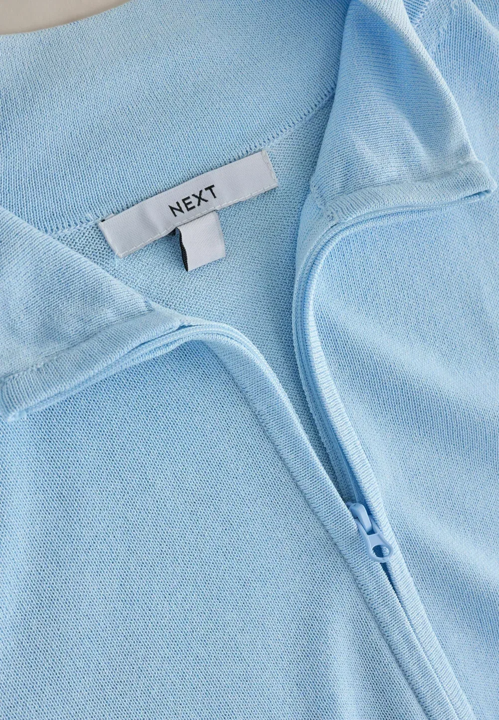 Куртка-Кардиган прямого кроя, легкая, с воротником-стойкой на молнии Next, Light Blue — фото 4