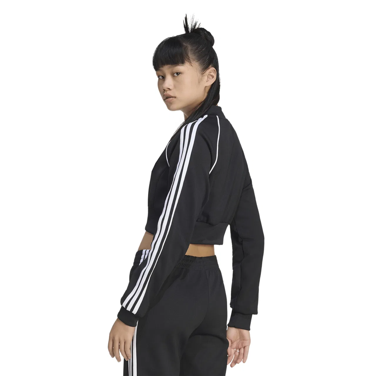 Женская куртка Superstar Cropped Track Top Adidas, черный/белый — фото 2