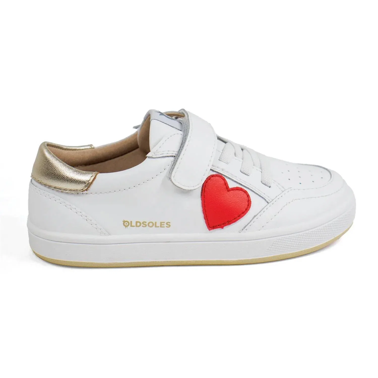 Детские кроссовки кожаные на липучке Razzle Runner Old Soles, Snow Gold
