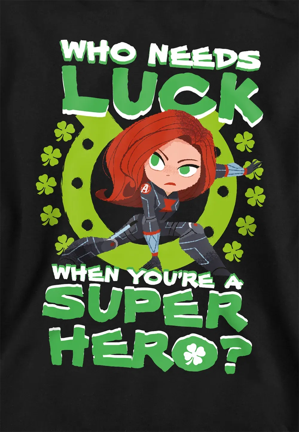 Детская худи Marvel черный Widow Lucky, черный — фото 2
