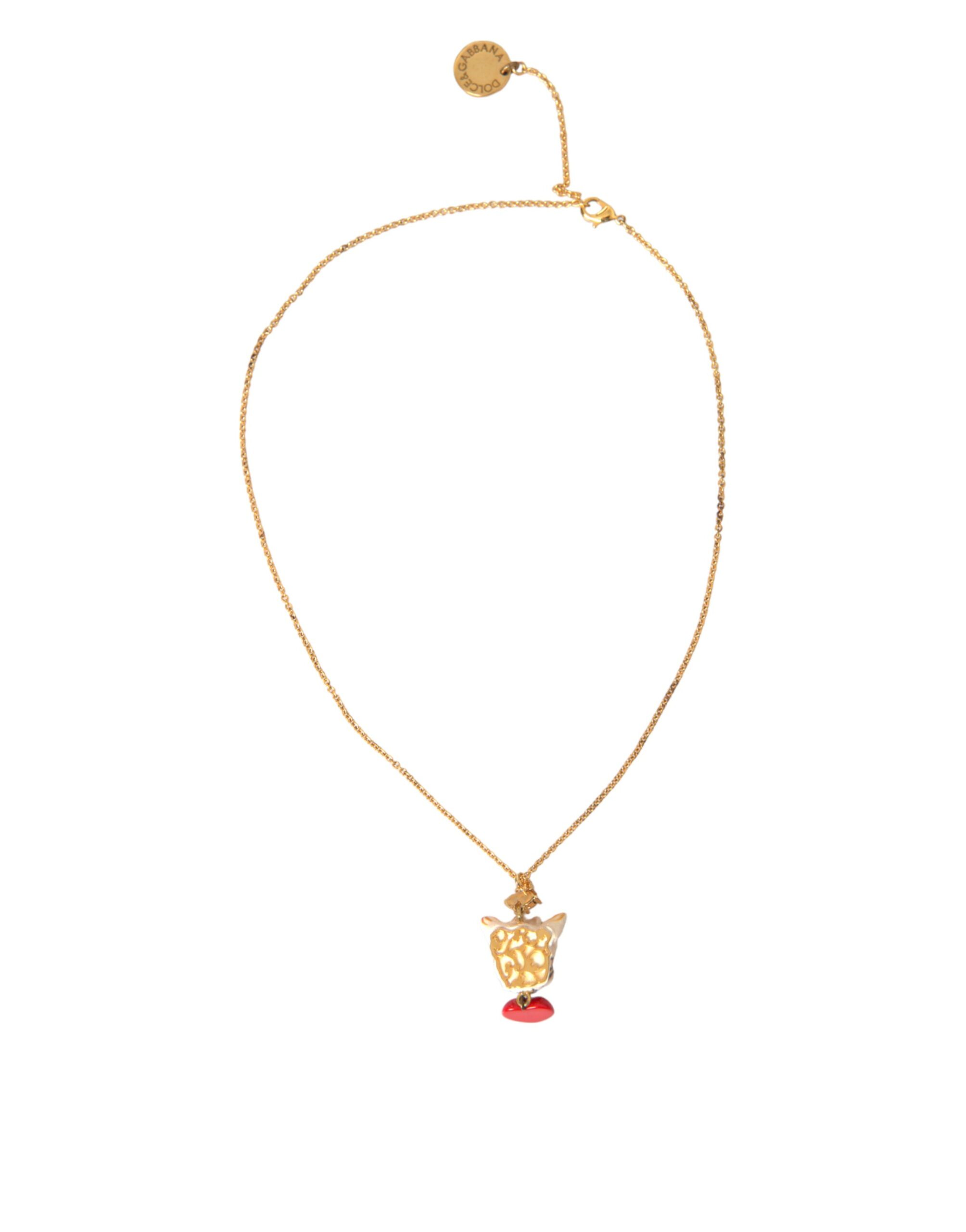 Ожерелье с подвеской в ​​виде собачьего сердца из золотой латуни Dolce & Gabbana — фото 4