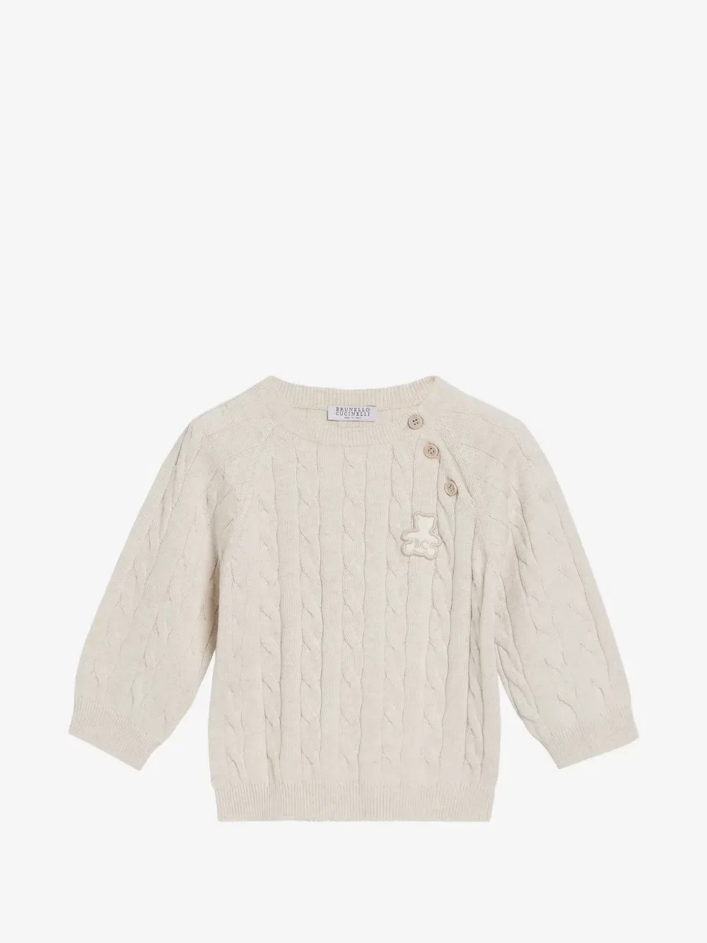 Вязаный свитер Берни Brunello Cucinelli Kids, бежевый