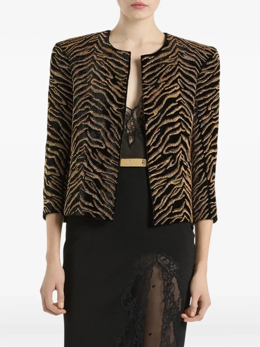 Бархатный жакет BALMAIN, черный