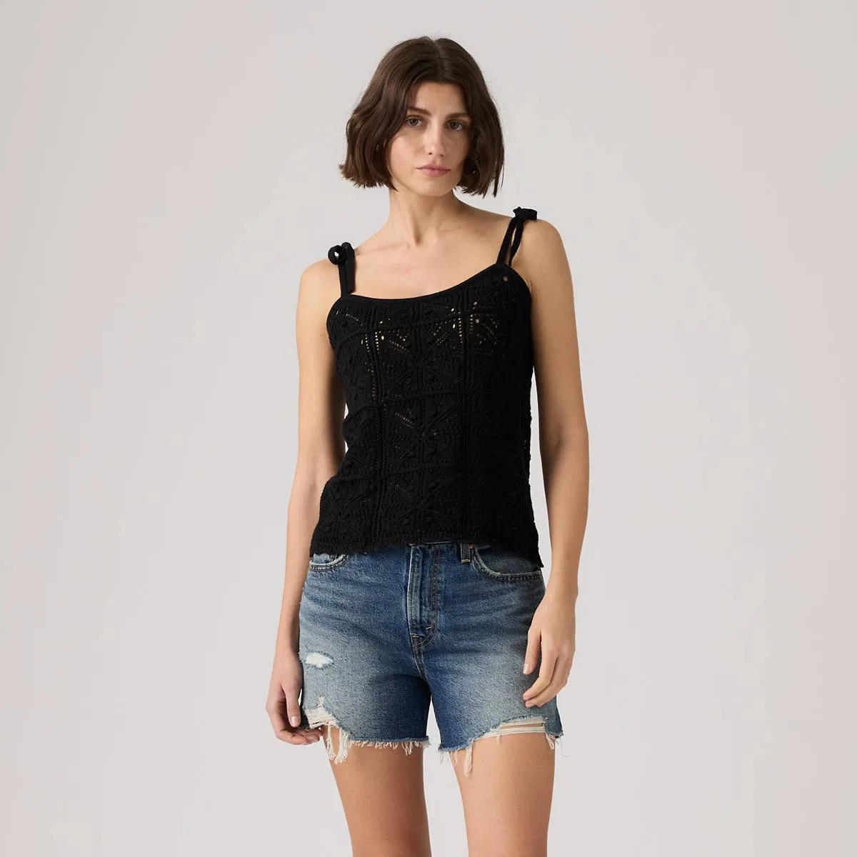 Майка-Свитер Abbey с завязками на плечах Levi's, Anthracite Night - Black — фото 3