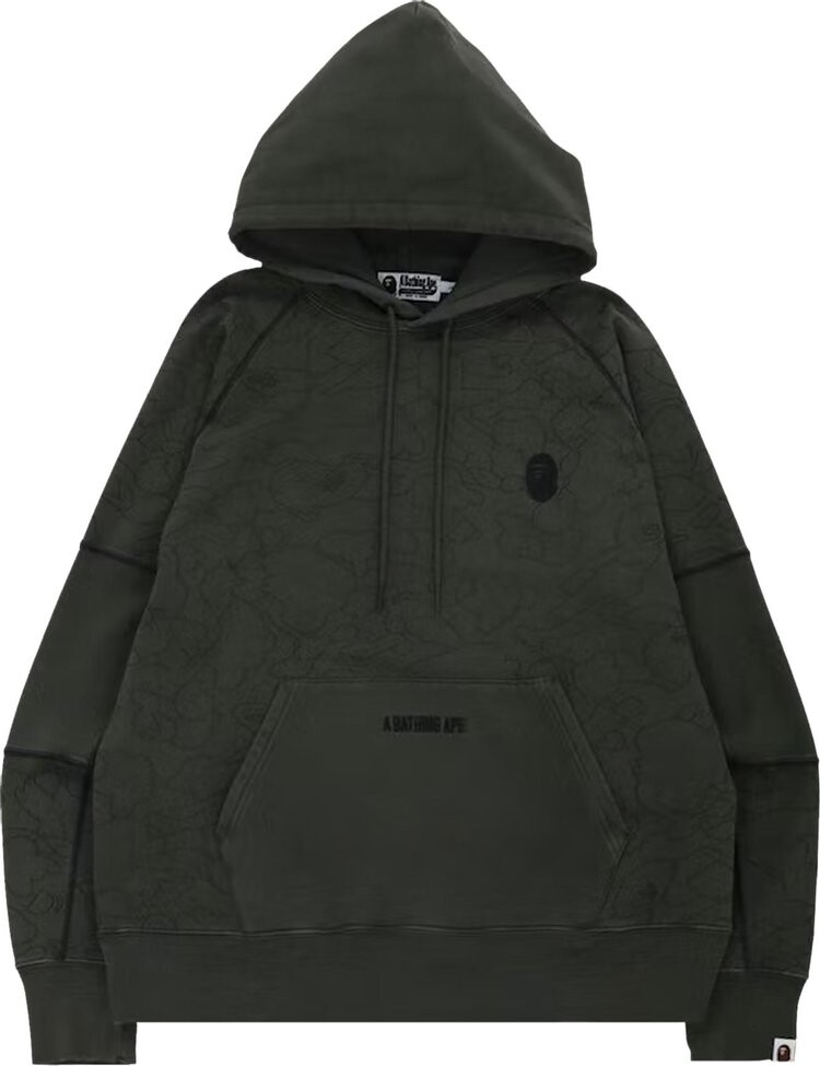 

Худи BAPE Line 1st Camo Washed Relaxed Fit Pullover Hoodie 'Black', черный