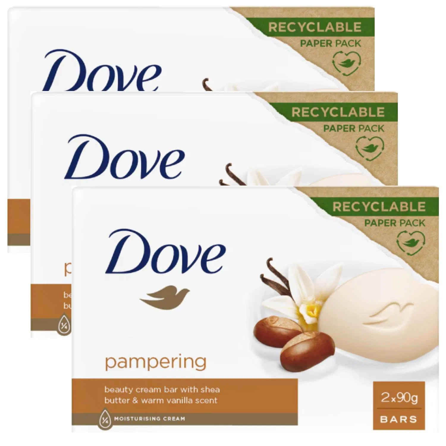 Мыло Dove Beauty Cream Bar Vanilla and Shea Butter, 2 x 90г