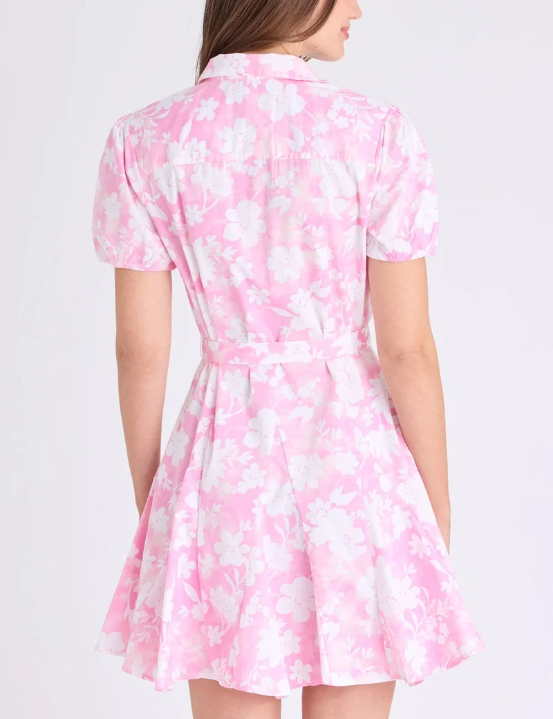 Женское платье U.S. Polo Assn. Fit and Flare Floral Poplin, розовый/белый — фото 2