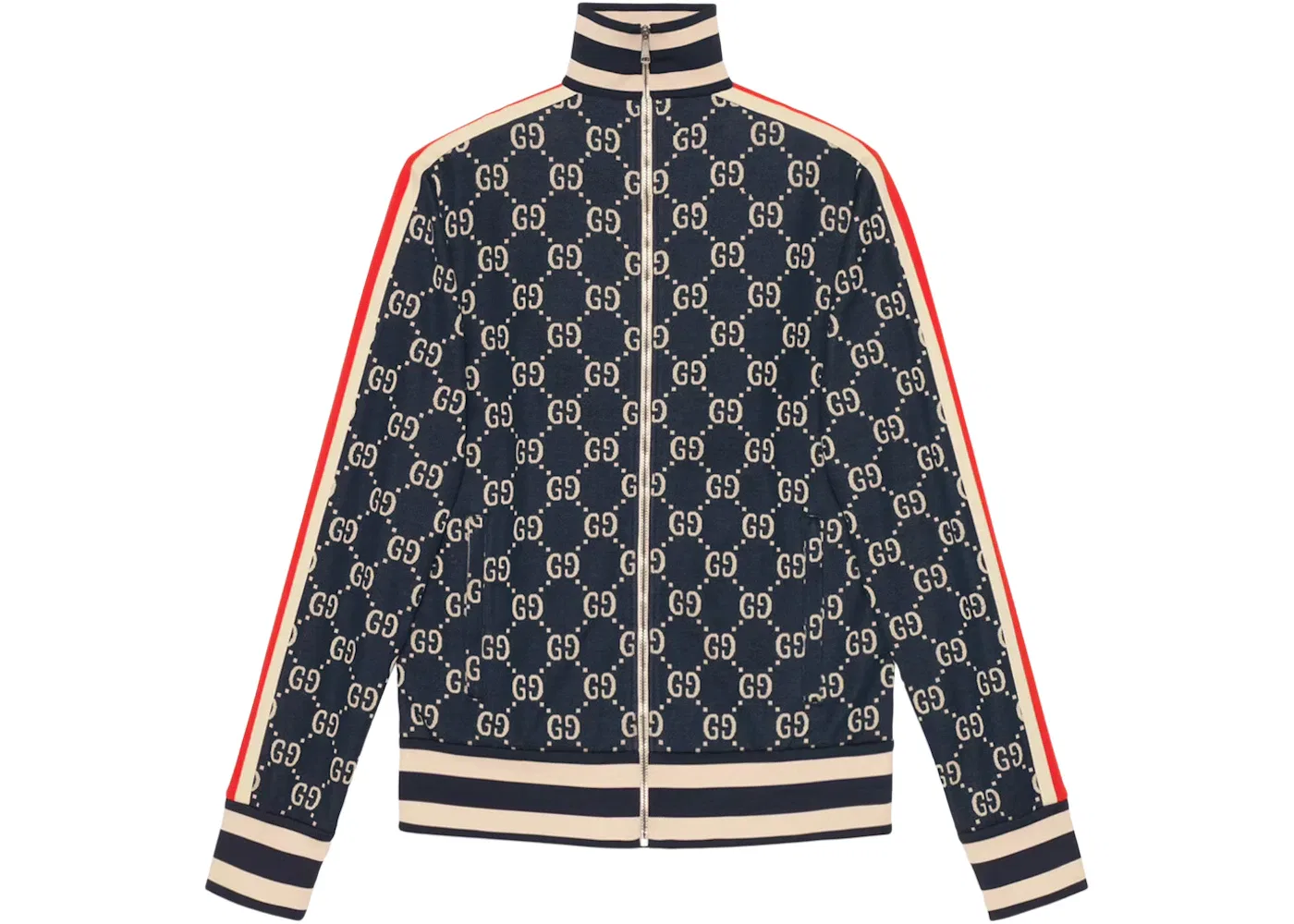 Мужская куртка с жаккардовым принтом Gucci, Blue Ivory