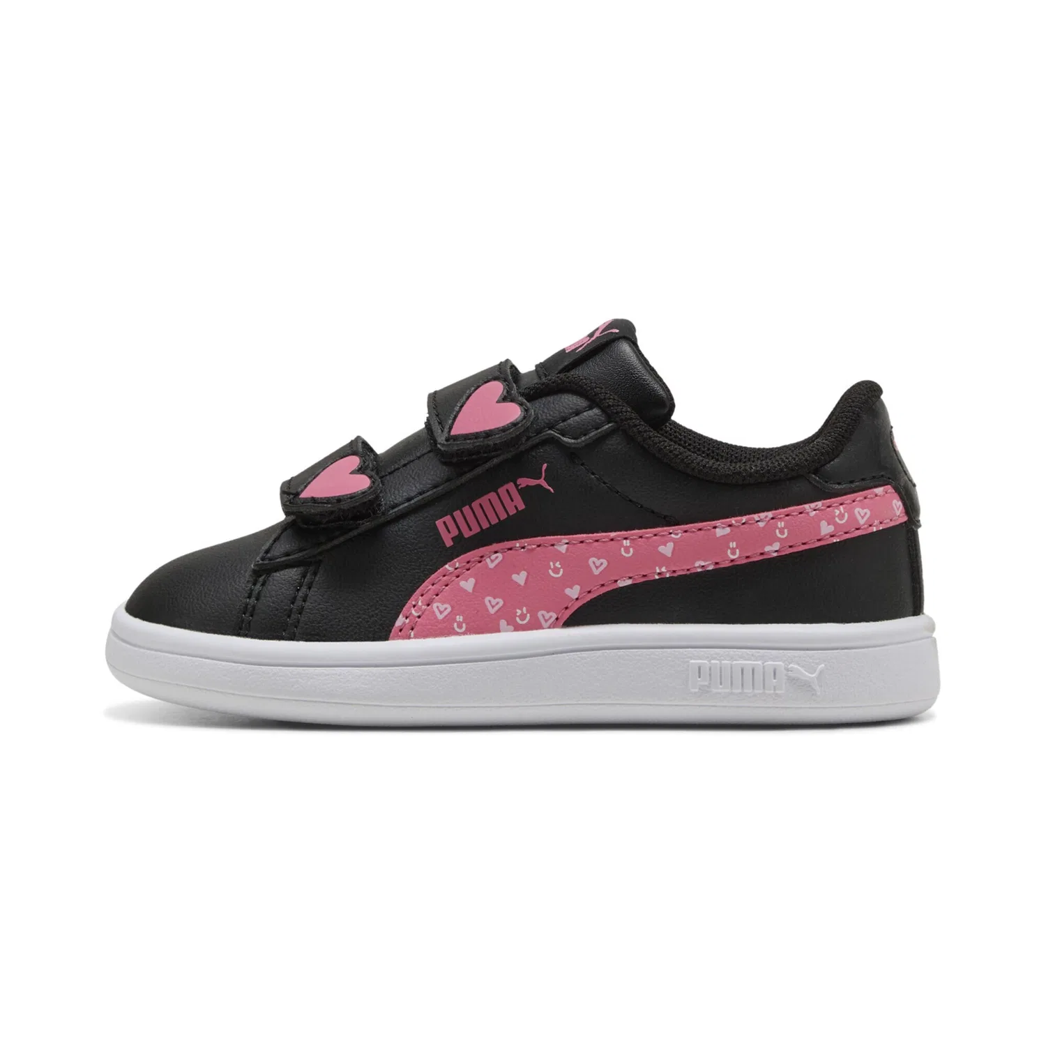 Детские кроссовки с липучками Puma Smash 3.0, Black Magic Rose Pink — фото 3