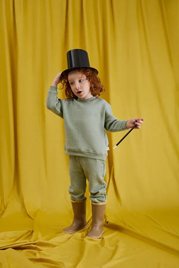 Детские свитшот для мальчиков стеганый Miela Kids, Mint — фото 3