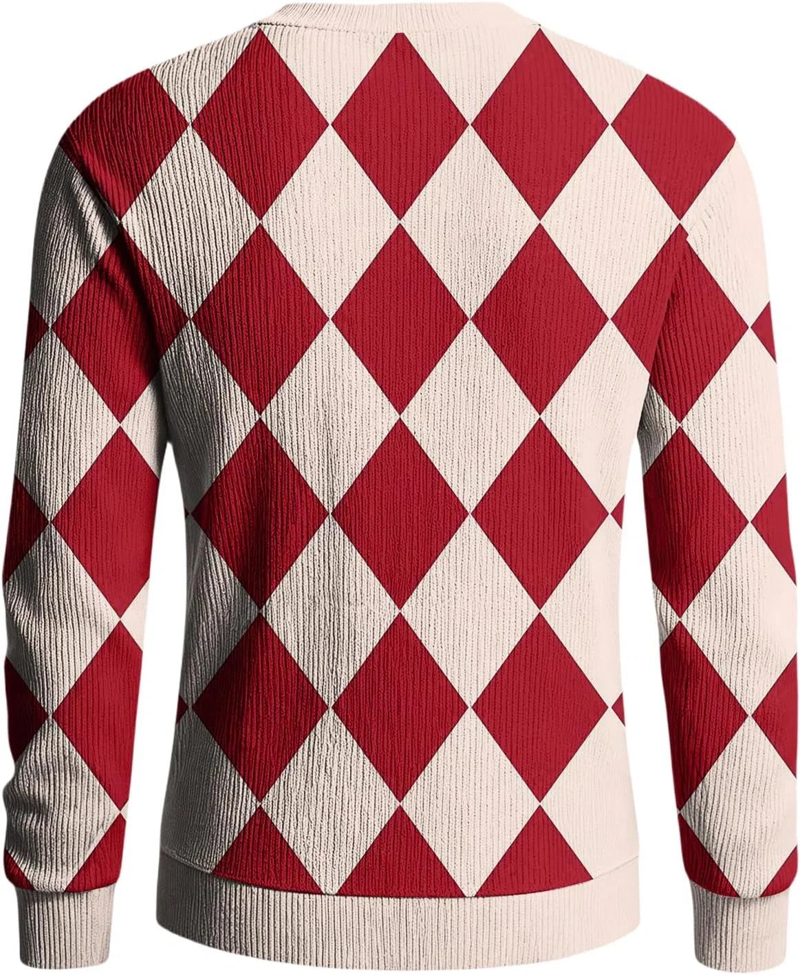 Мужская футболка с длинным рукавом regular fit, Crewneck Lightweight Pullover Top, Red — фото 4
