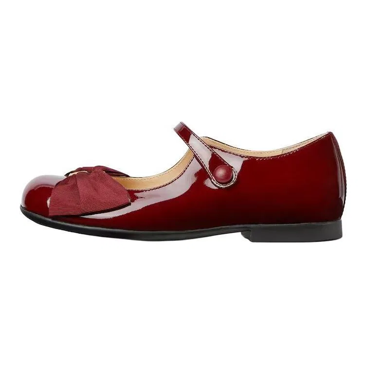 Детские кожаные кеды из лакированной кожи Red GUCCI