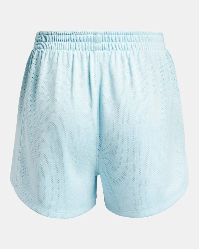 Шорты с длиной по внутреннему шву 6 см из дышащей двойной сетки UA Tech Mesh Play Up UnderArmour, Stream/White — фото 2