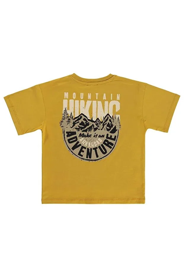 Детская футболка для мальчиков с принтом Hiking Back Print Civil Boys, Dark Mustard — фото 2