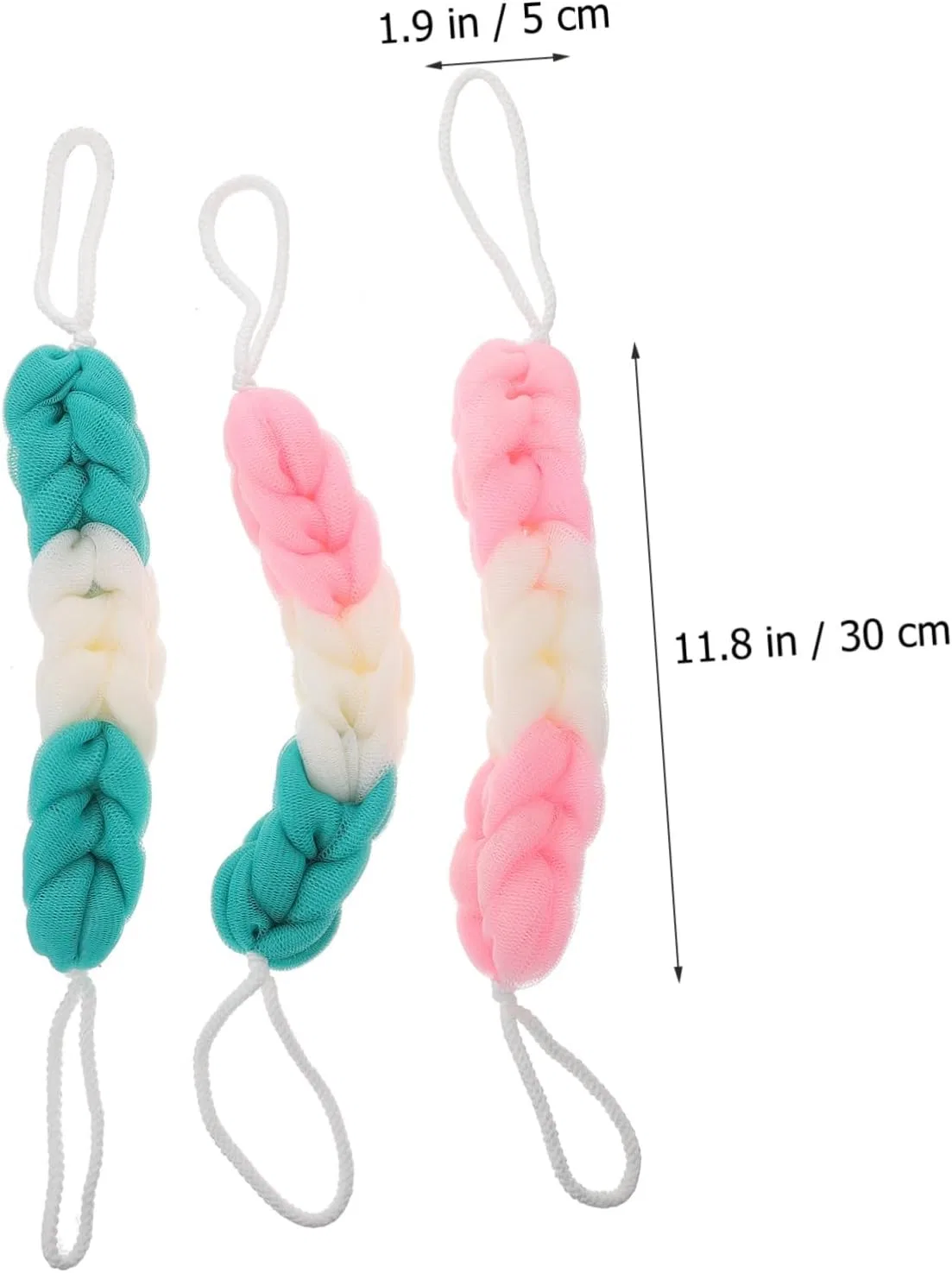 Мочалка для душа Set of 3, DECHOUS, 3 шт, 30x5x5 см, Assorted Colours — фото 4
