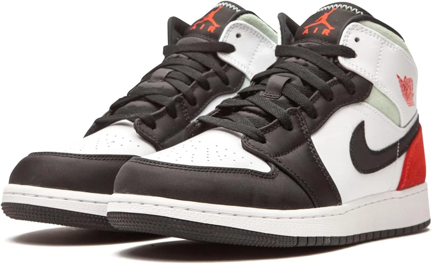 Детские кроссовки для мальчиков с принтом Air Jordan 1 NIKE, White Red Track Black Igloo — фото 3