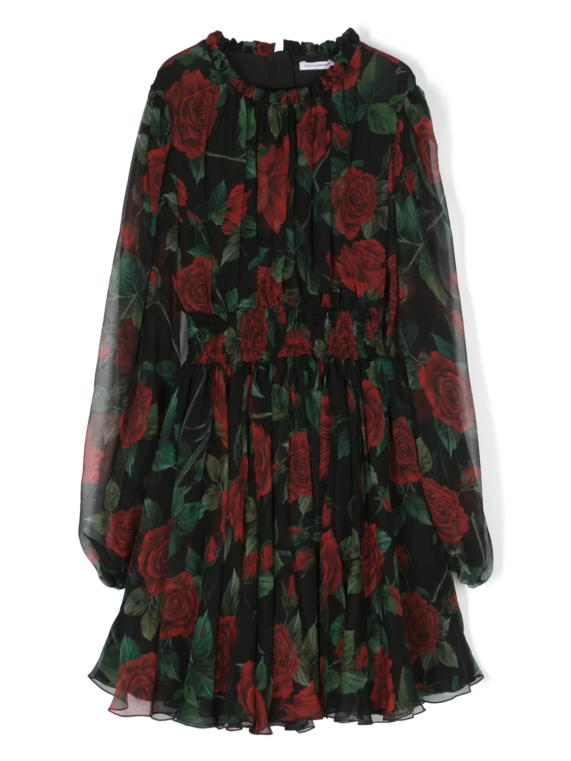 Dolce & Gabbana Платье из шелка с розовым принтом