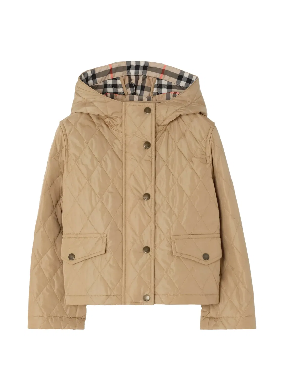 Стеганая куртка Burberry Kids, нейтральные цвета
