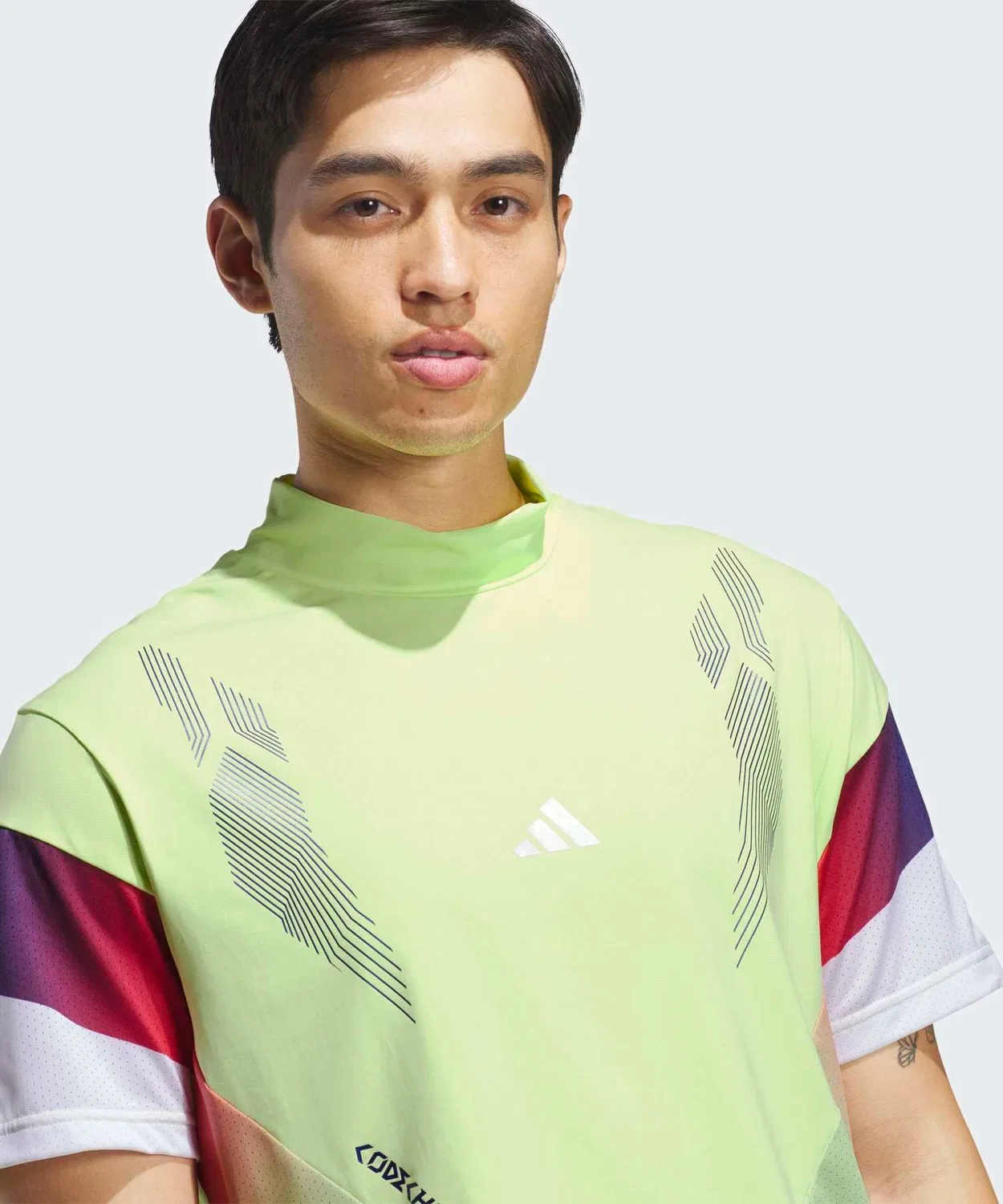 Мужской поло с длинным рукавом модель Code Chaos Mock Neck Adidas, Yellow — фото 3