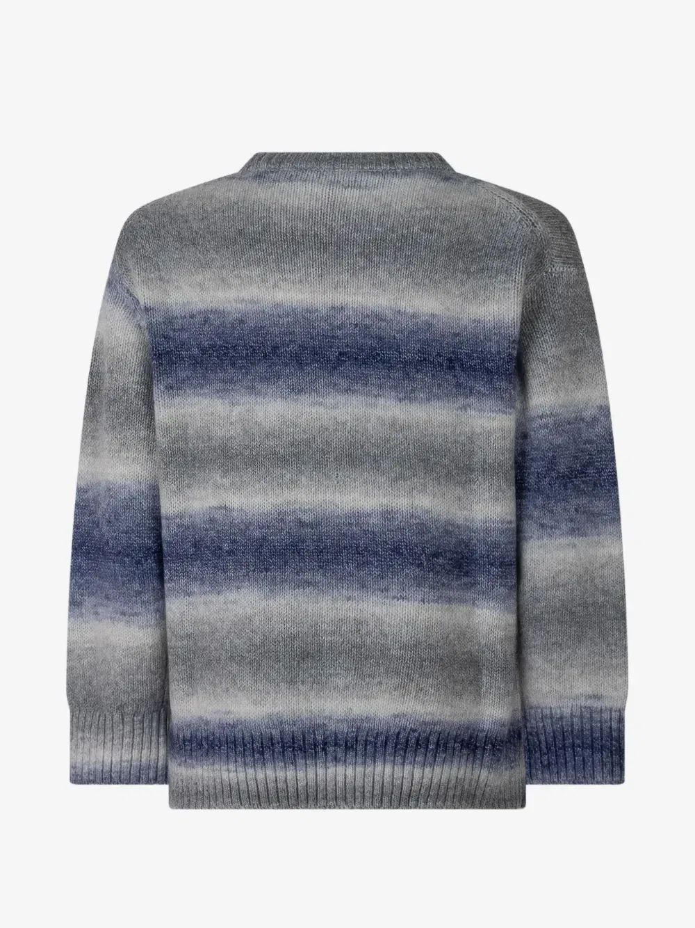 Свитер с эффектом градиента и нашивкой-логотипом Emporio Armani Kids, серый — фото 2
