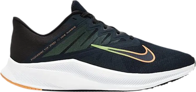 

Кроссовки Nike Quest 3 4E Wide 'Obsidian Orange Lime', синий
