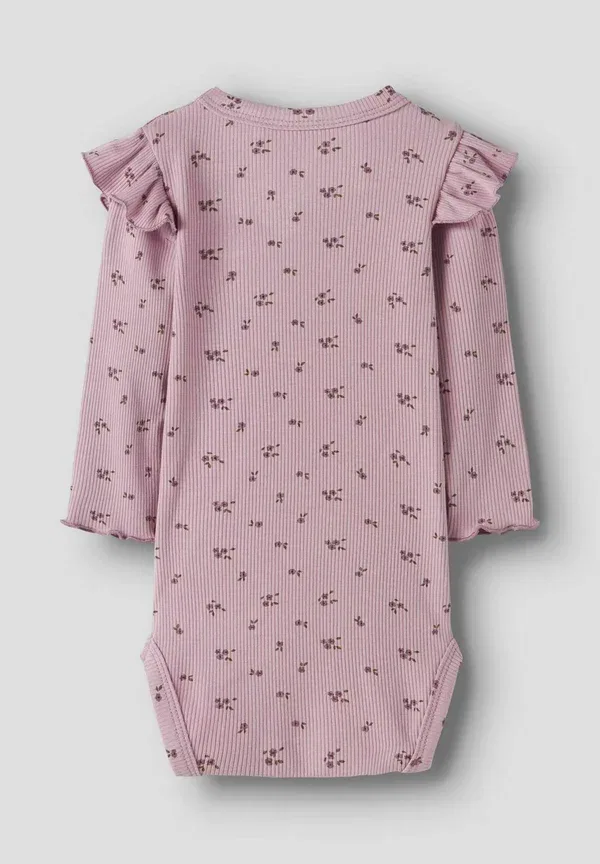 Боди с цветочным принтом Long sleeved Name It, keepsake lilac, сиреневый/мятный — фото 2