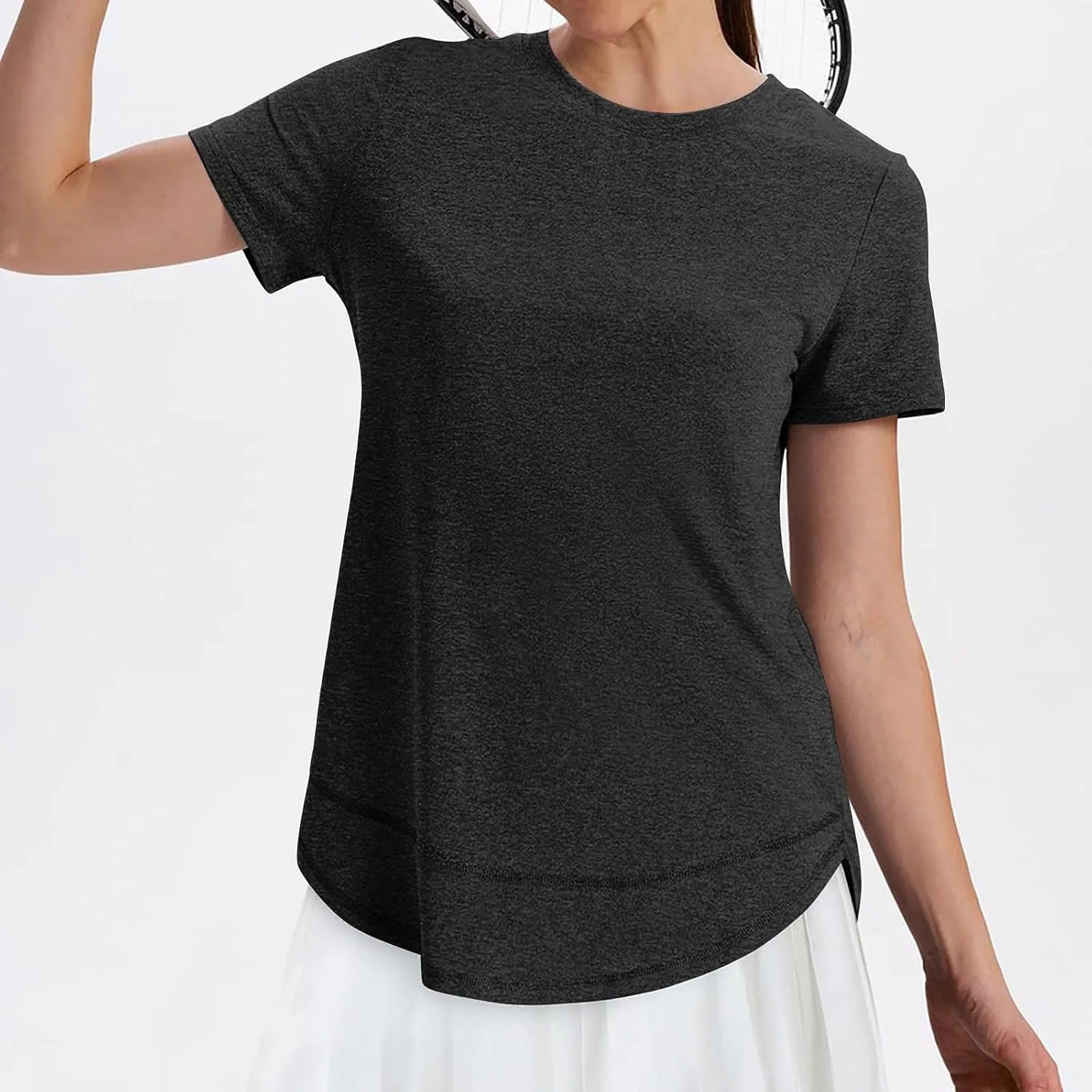 Женская футболка с защитой UPF 50+ Short Sleeve Workout, Black — фото 3