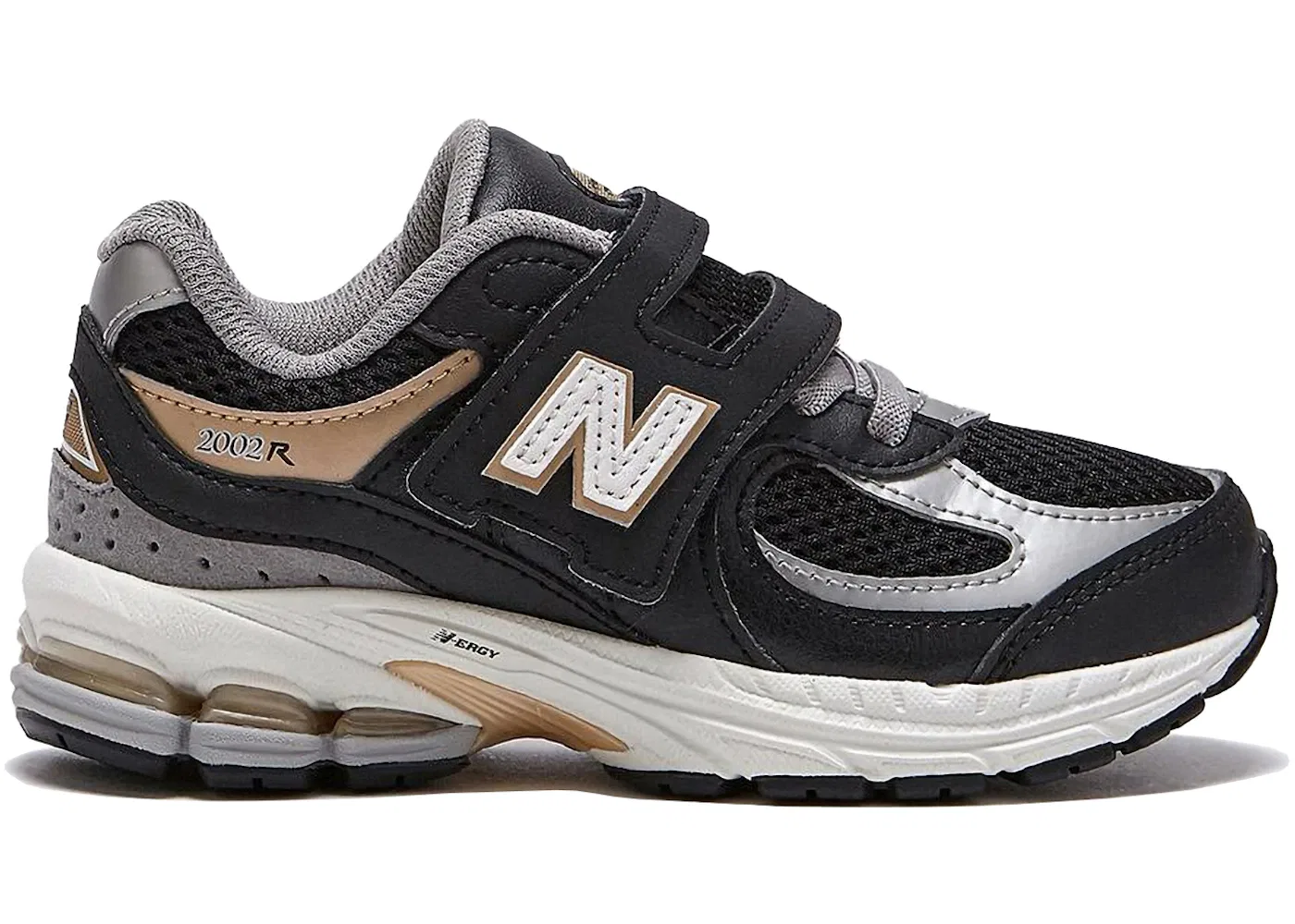 Детские кроссовки lifestyle с липучками New Balance 2002R Hook & Loop, Black/Sea Salt