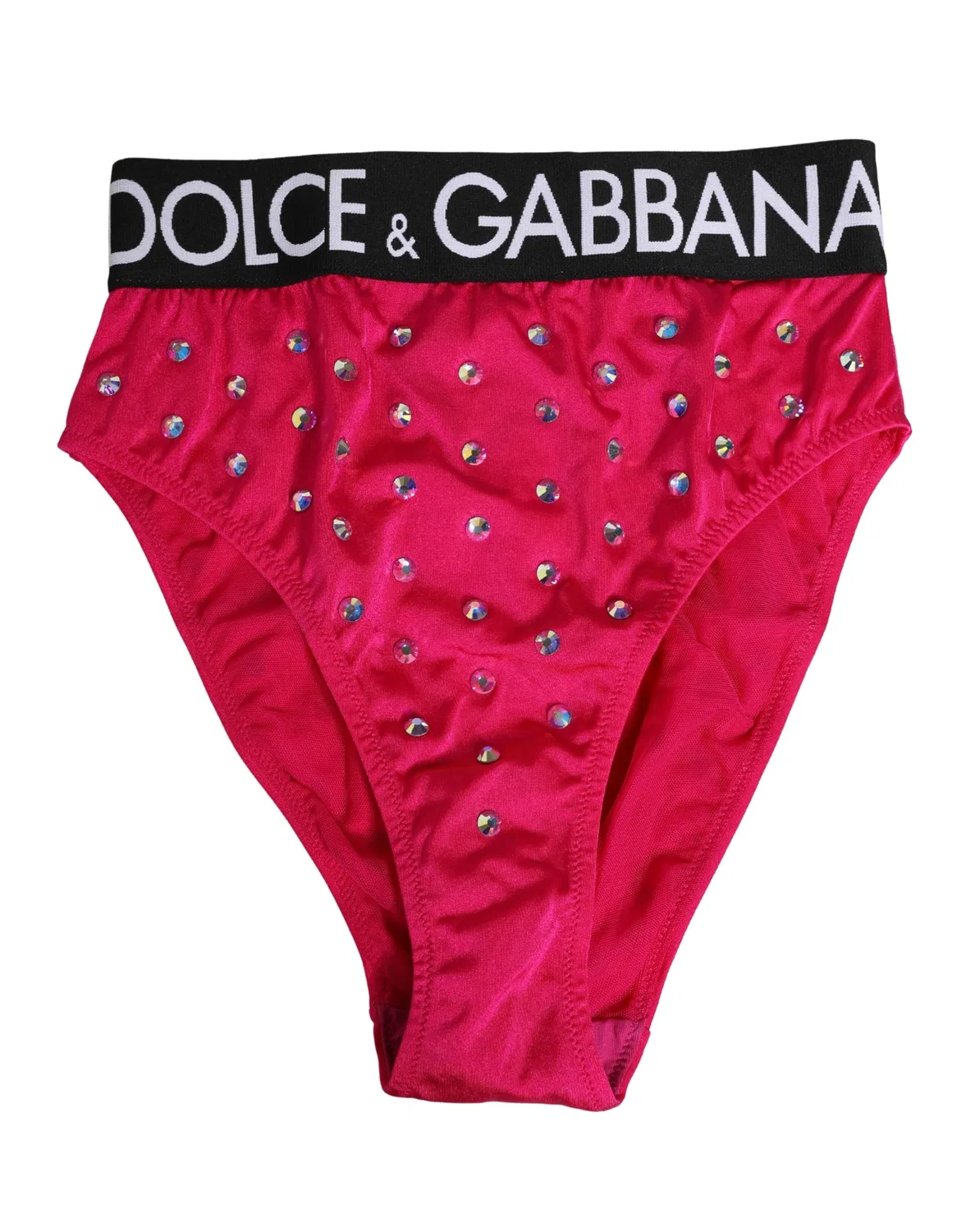 Женские трусы с высокой посадкой и логотипом Dolce & Gabbana, Pink — фото 4