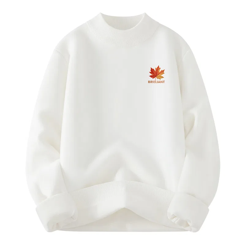 Свитер детский с принтом Gradient Maple Leaf Chest Logo MINISO, Light Gray — фото 3