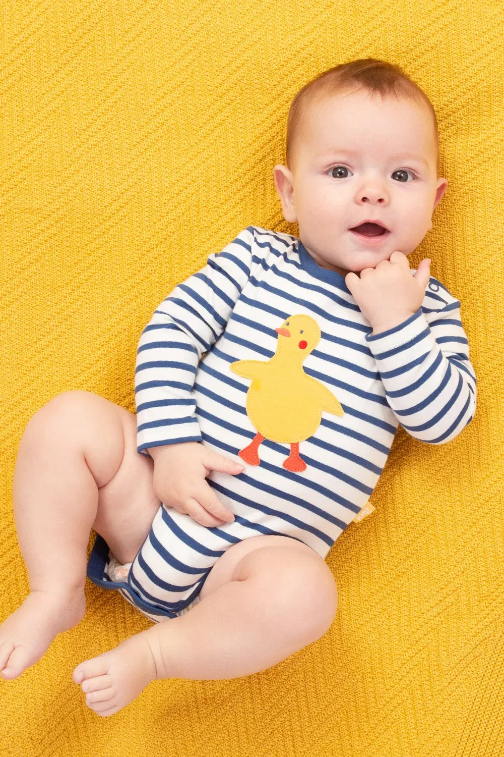 Детский боди с принтом Quack Quack Kite, Navy — фото 2