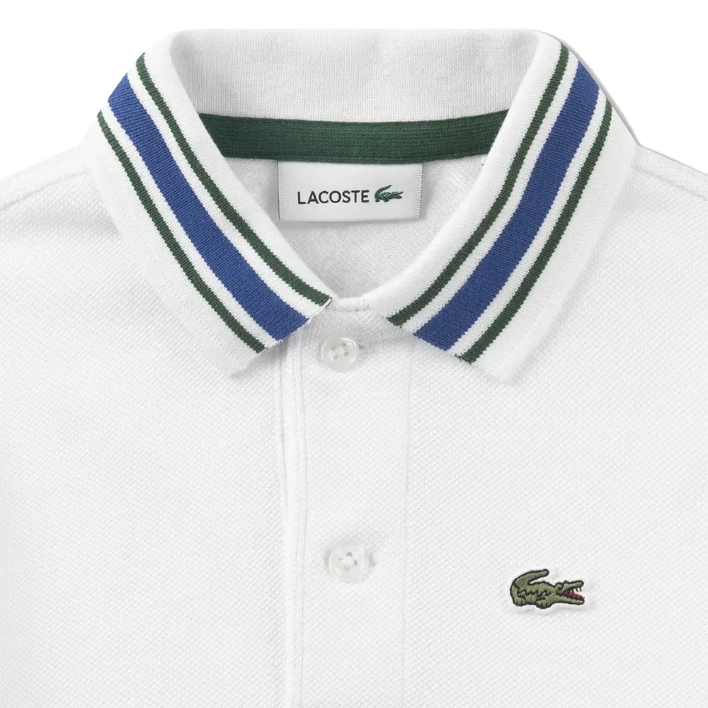 Поло с коротким рукавом Petit Pique Fancy Lacoste Kids, белый — фото 3