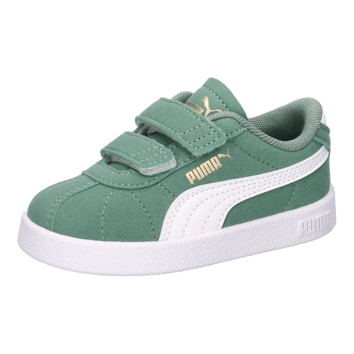 Детские кроссовки с замшевым верхом Club II Puma, Grun Weiss Gold