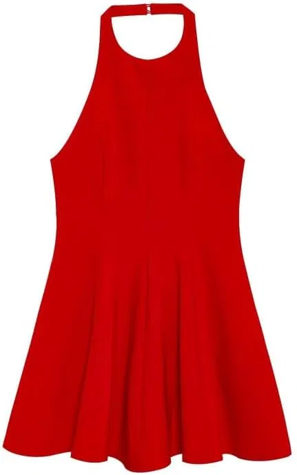 Женское платье с открытой спиной на шее-хальтер Slim Elegant, Red