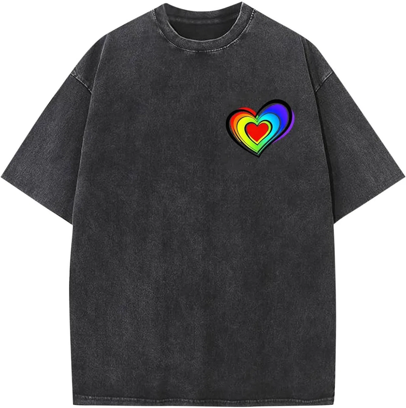 Мужская футболка с принтом Love Heart, Black — фото 2
