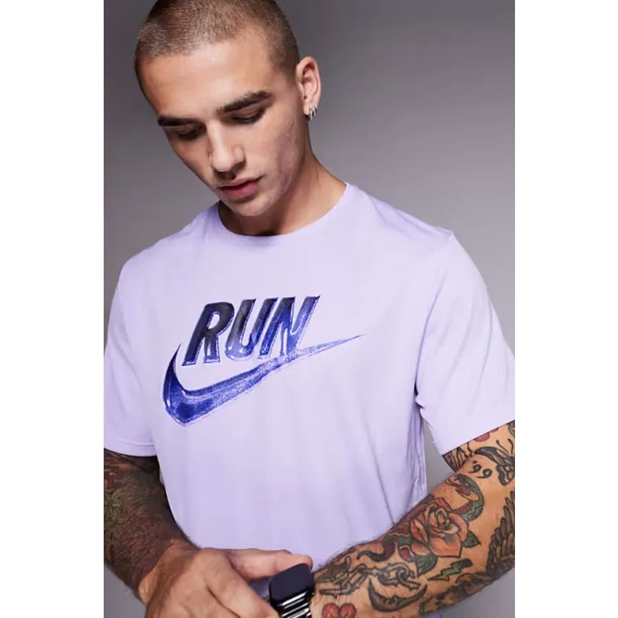 Футболка спортивная с коротким рукавом Dri-Fit Run Energy Miler Ss Nike, Сиреневый