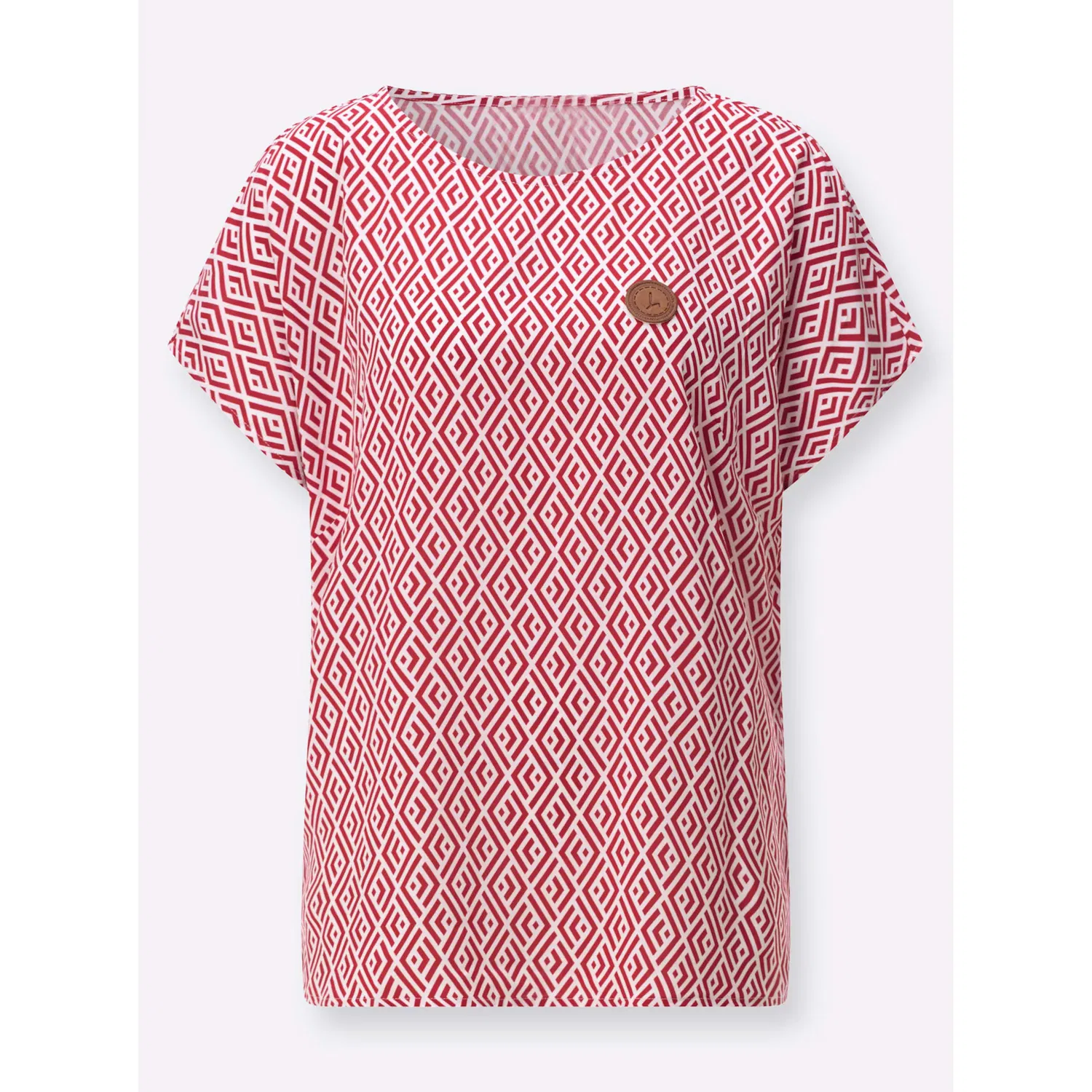 Блуза с принтом Casual Looks, Ecru-Red-Printed — фото 4