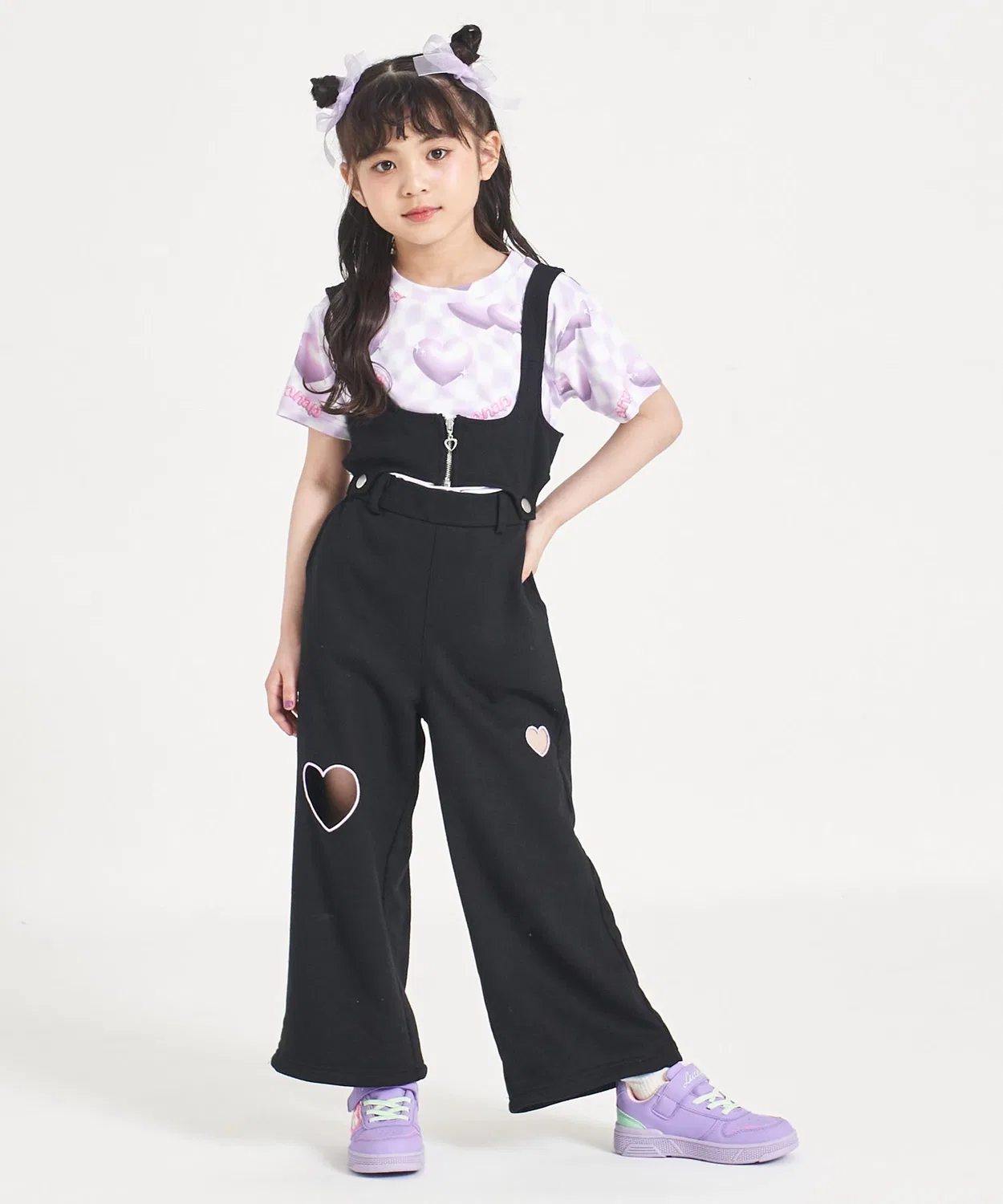 Детский комбинезон-сарафан из футера с принтом Multiway Heart ANAP kids, Black