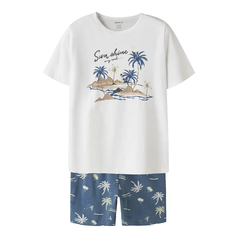 Пижама с коротким рукавом Bluefin Palm Name It, белый