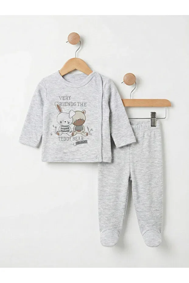 Детский комплект для новорожденных с принтом Bear Brothers Elbebek Baby, Gray — фото 2