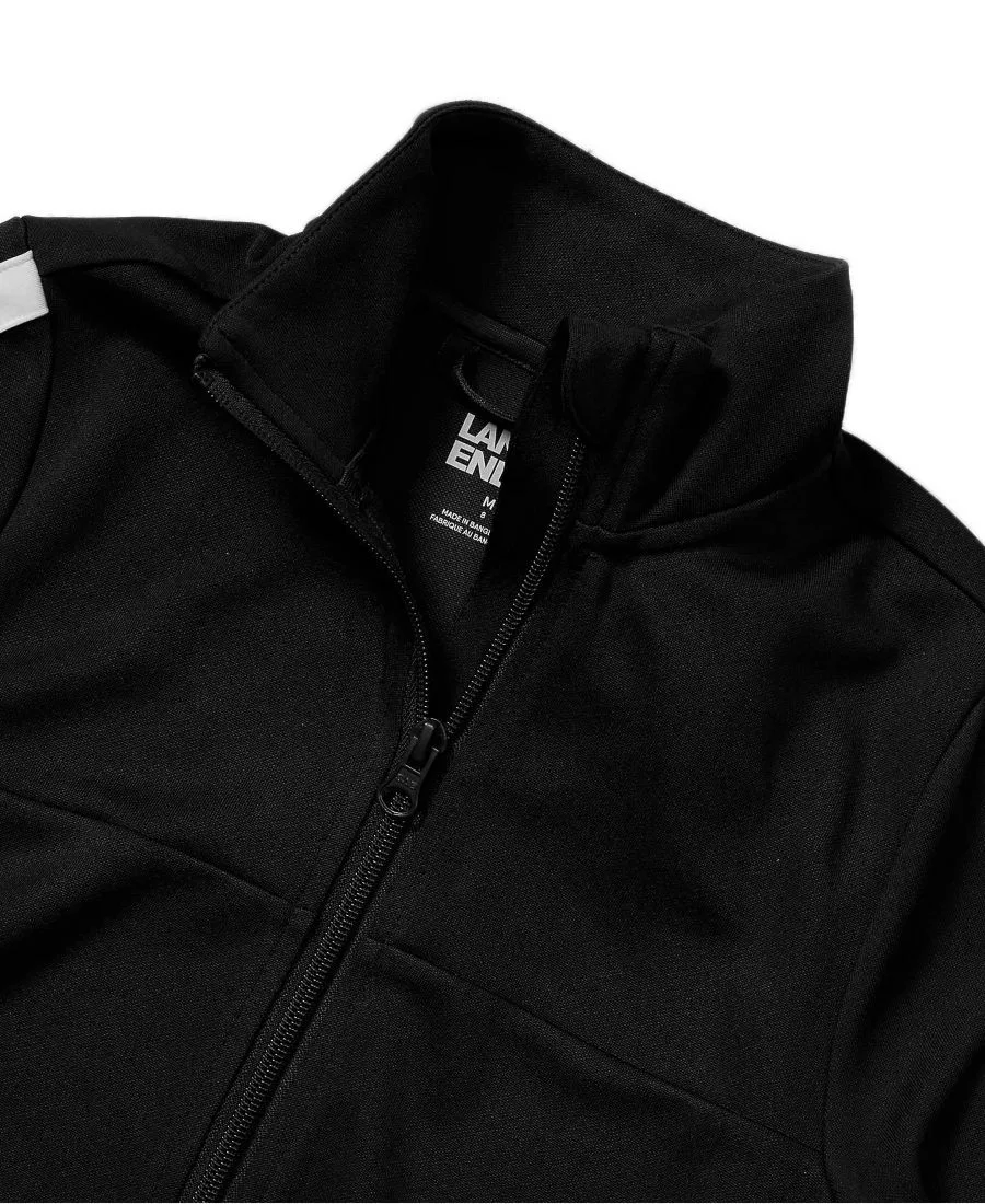 Куртка-ветровка из трикотажа с молнией, модель Husky Tricot Track Jacket Lands' End, Black — фото 3