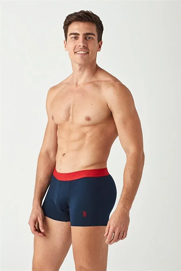 Мужские боксеры с эластичным поясом 2 шт U.S. Polo Assn., Navy Blue - Anthracite Melange — фото 3