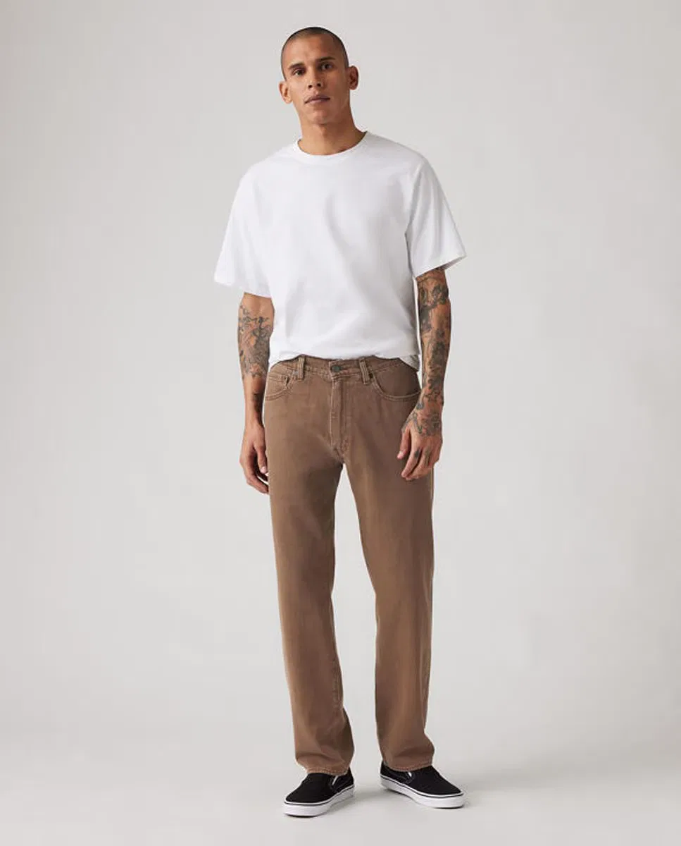 Мужское свободные джинсы, Vaquero 555 Relaxed Straight, Levi's, светло-коричневый