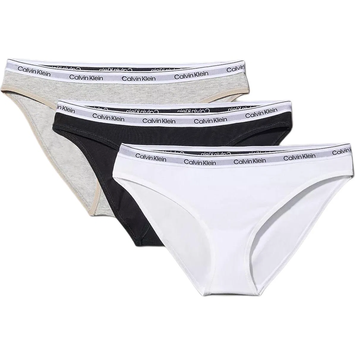 Женские трусы-слипы набор из 3 штук Calvin Klein, Gray/Black/White