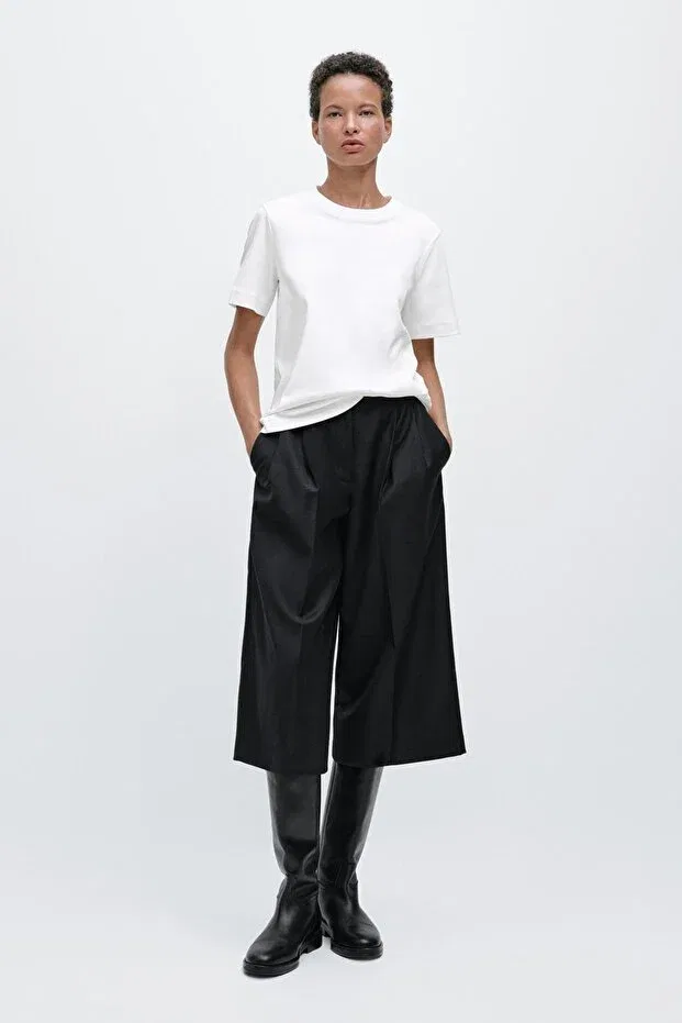 Женская футболка с коротким рукавом хлопковая Massimo Dutti, Broken White