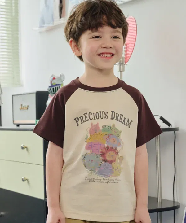 Футболка с принтом Precious Raglan, коричневый